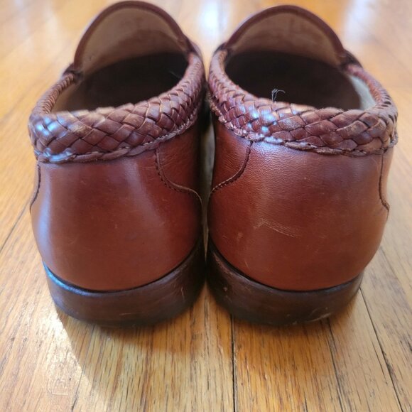 Allen Edmonds MAXFIELD‎ Brown Tassel Loafers 9.5D Braided Leather Dress Shoes